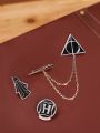HARRY POTTER X SHEIN Deathly Hallows Wand, Wizard Robe, Brooch Badge 3pcs/set
