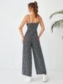 SHEIN WYWH Ditsy Floral Print Split Thigh Cami Jumpsuit