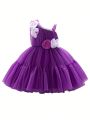 Infant Girls' 3d Floral Tulle Puffy Party Dress