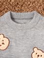 Baby Boy Bear Pattern Sweater & Knit Pants