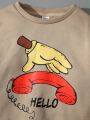 SHEIN Kids QTFun 3pcs/Set Toddler Boys' Casual Round Neck Sweatshirts With Lovely Cartoon Animal And Letter Prints
