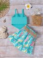 Baby Girl Summer New Holiday Style Halter Top And Skirt Set