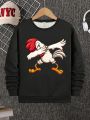 Tween Boy Chicken Print Sweatshirt