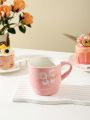 SHEIN Basic living Handcrafted Ceramic Mug,Ceramic Pink Coffee Mug With 