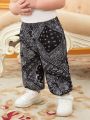 Baby Boys' Comfortable Peas Pattern Printed Casual Sports Pants For Spring And Summer