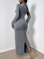 SHEIN SXY Women's Slim Fit Hooded Dress
