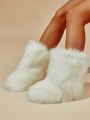 Women's Winter Warm Fur Boots With Mid-calf Length, Anti-slip, Personality And Fashionable Slippers Design