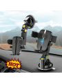 360 Degrees Rotating Car Mount Holder Stand Windshield Dashboard Suction Cup Phone Holder Windshield/Dashboard/Air Vent GPS Folding Bracket Car Dashboard Mount Fit All Smartphone