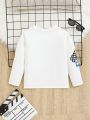 SHEIN Young Boy Casual Long Sleeve T-Shirt With Car Print