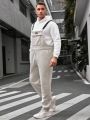 Manfinity Homme Men's Plus Size Knitted Casual Overalls With Detachable Buckles