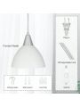 DEWENWILS 2-Pack Plug in Pendant Light, Hanging Light with 15Ft Clear Cord, On/Off Switch, Frosted Plastic White Shade, Hanging Ceiling Light for Living Room, Bedroom, Dining Hall