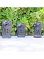 1pc Random Natural Obsidian Carving Coffin Shaped Ornament, Suitable For Halloween Decoration