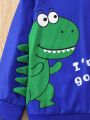 SHEIN Kids EVRYDAY Toddler Boys' Casual Dinosaur, Letter & Digital Print Sweatshirt, Sportswear For Autumn