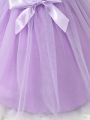 Baby Girl Tulle Puff Sleeve Gorgeous & Cute Party Dress, Perfect For Birthday, Evening Party, Performance, Wedding, Christening, 1 Year Old Celebration