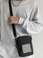 Le freak c est chic Street Fashion Checkerboard Print Pattern Men'S Cross Shoulder Bag Casual Outdoor Small Square Bag