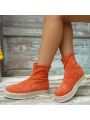 Women's Weaved Rope Fashionable Slip-on Loafers, Casual Anti-slip Short Boots With Package Edge, High-top Shoes