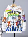 SHEIN Kids HYPEME Boys' Casual Hoodie Sweatshirt With Printed Pattern