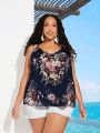 SHEIN CURVE+ Plus Size Floral Printed Tank Top
