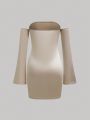 SHEIN MOD Women's Solid Color Off-shoulder Slim Dress