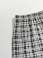 Men'S Loose Checkered Boxer Shorts With High Waistband, Summer