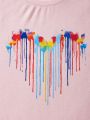 Teenagers' Comfortable Multicolor Ombre Printed T-shirt
