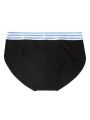 3pcs/Set Men'S Striped Webbing & Hollow Out Triangle Boxer Shorts Combination