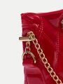 SHEIN MOD Quilted Pattern Chain Square Bag