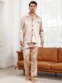 Men's Contrast Piping Home Wear Set
