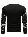 Manfinity Homme Men's Round Neck Sweater With Stripe Pattern