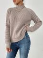 SHEIN Essnce Women'S Casual Loose Fitting Textured Sweater With Drop Shoulder Sleeves