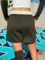 Street Sport Women's Colorblock Drawstring Elastic Waist Athletic Shorts