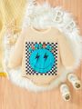 SHEIN Baby Boy Cartoon & Checkerboard Print Bodysuit