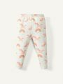 Cozy Cub Baby Girl Snug Fit Unicorn Printed Pajamas With Long Sleeve Shirt, Short Sleeve Shirt And Long Pants Set, 4pcs