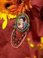 Frida Kahlo X SHEIN Rhinestone Tassel Decor Chain Brooch