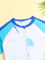 Teen Boy's Tie-Dye Short Sleeve Surfing Shirt