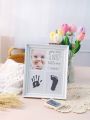 Newborn Baby Handprint And Footprint Growth Record Commemorative Photo Frame, Baby Photography Props, One Month/one Hundred Days/one Year Old Baby Gift