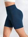 SHEIN Leisure Seamless Wide Waistband Athletic Shorts