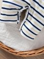 Baby Boys' Casual Striped Short Sleeve Romper Shorts For Summer