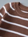Baby Boy Striped Pattern Raglan Sleeve Knit Bodysuit