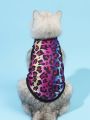 PETSIN 1pc Colorful Leopard Print Ombre Design Pet Vest, Suitable For Cats And Dogs