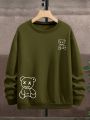 Manfinity Men's Plus Size Bear Print Sweatshirt