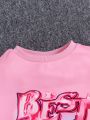 Tween Girl Car & Letter Graphic Pullover