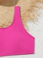 Teenage Girls' Ribbed Tankini Swimsuit Set