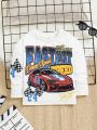 SHEIN Young Boy Casual Long Sleeve T-Shirt With Car Print