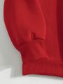 Plus Size Christmas Print Fleece Pullover Sweatshirt