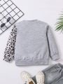 SHEIN Kids Nujoom Little Girls' Simple & Comfortable Casual Sweatshirt, Autumn And Winter