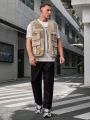 Manfinity LEGND Men's Plus Size Casual Paisley Printed Zipper Front Vest