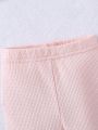 Baby Girls' Simple Style Short Sleeve And Long Pants Jumpsuit Homewear 2pcs/Set