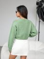 SHEIN Essnce Crop Knit Open Front Shawl Cardigan And Strapless Knitted Top