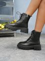 Women's Short Ankle High Fashionable Thick Sole Boots For Fall